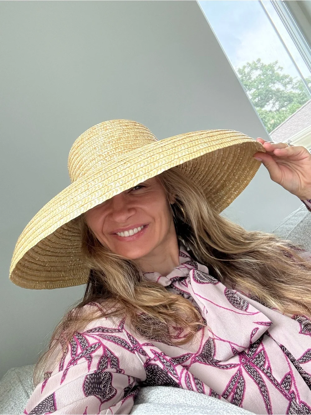 Luxury Quality U Shape Natural Straw Wide-Brim Women's Sun Hat